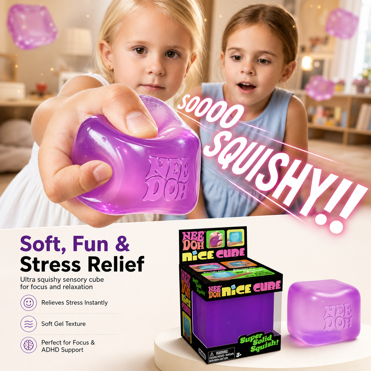 Sensory Stress Relief Cube | Anti-Anxiety Fidget | Nexovibe