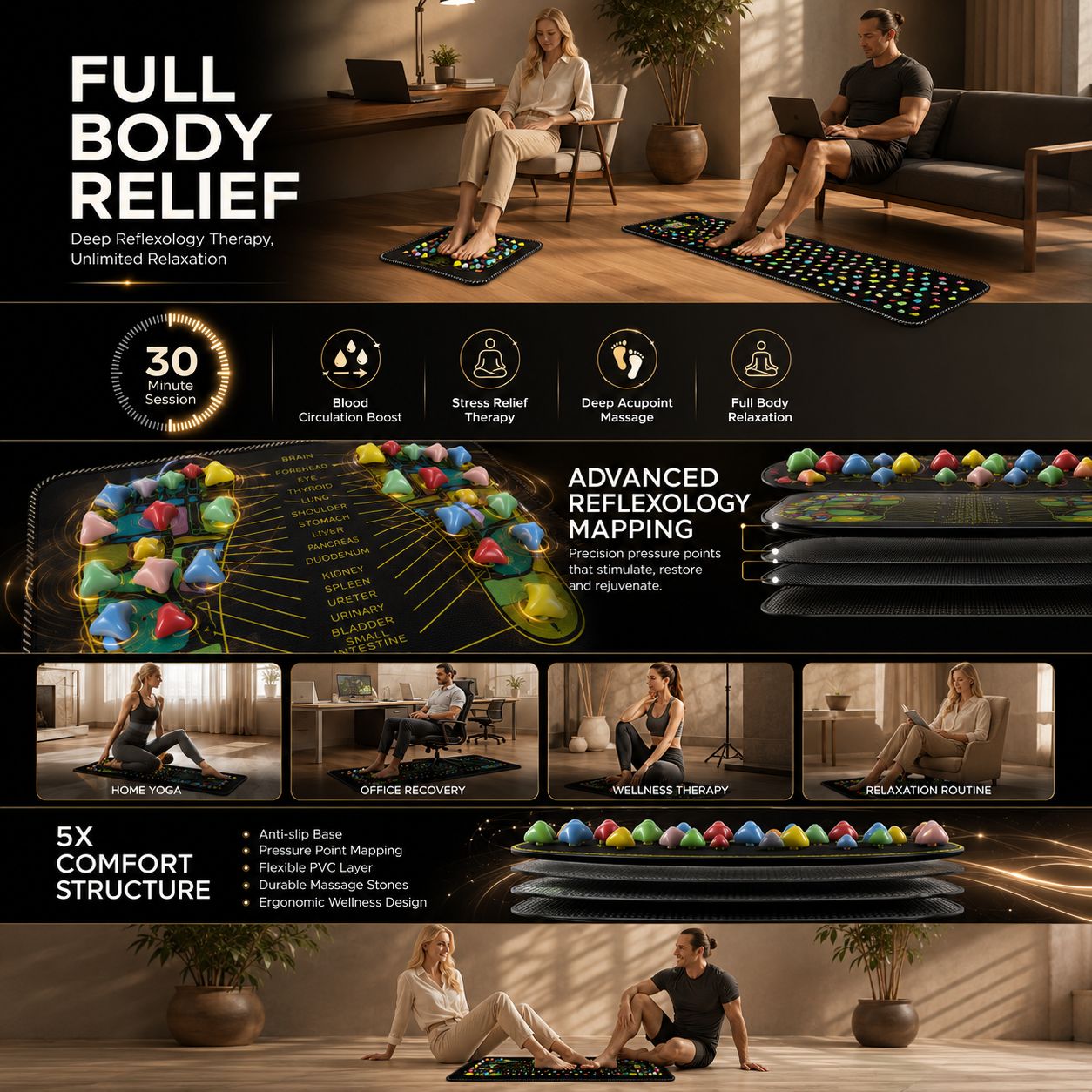 Reflexology Massage Mat | Nexovibe