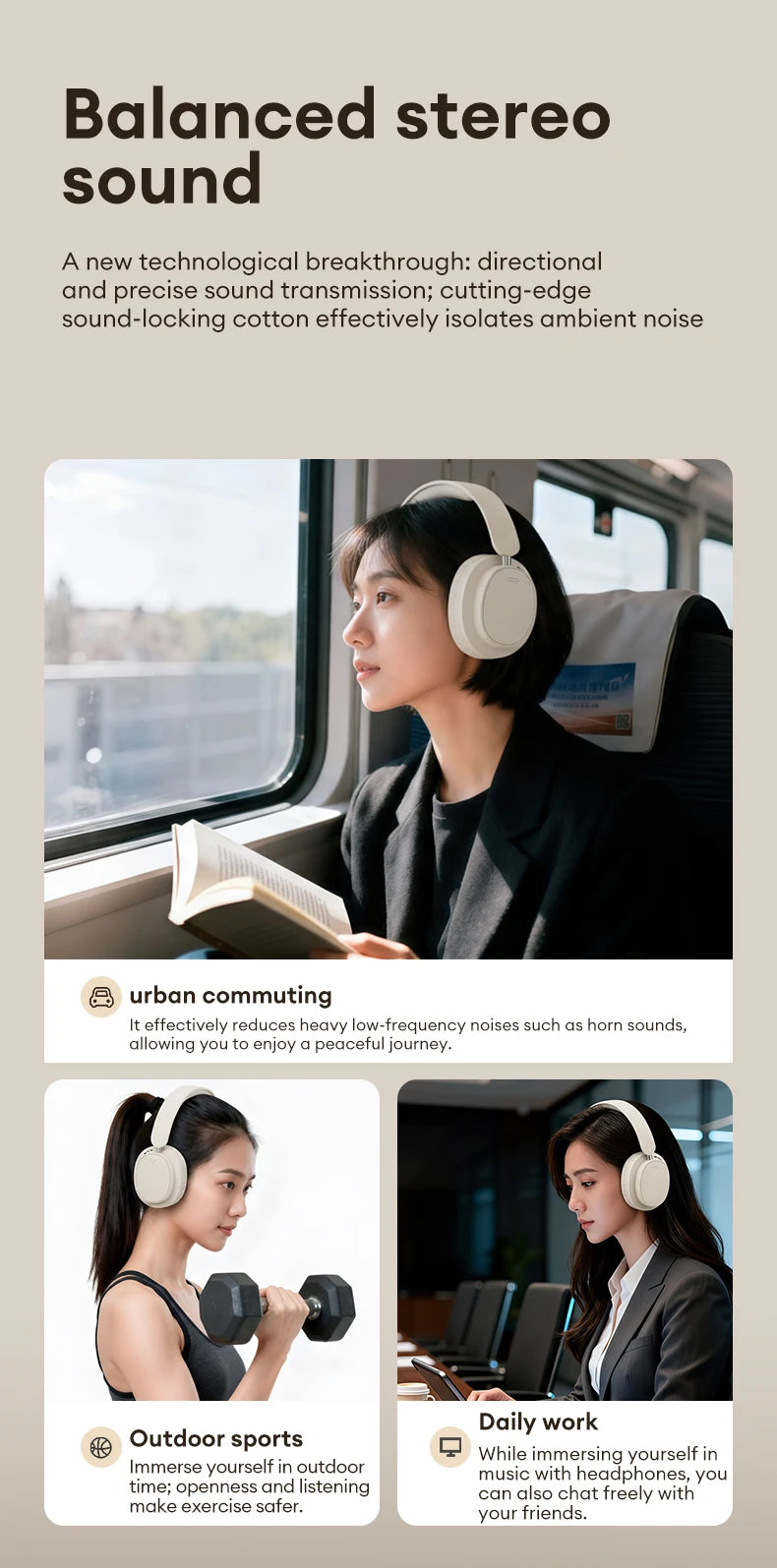 Premium-Look Wireless Headphones | 30H Battery | Nexovibe