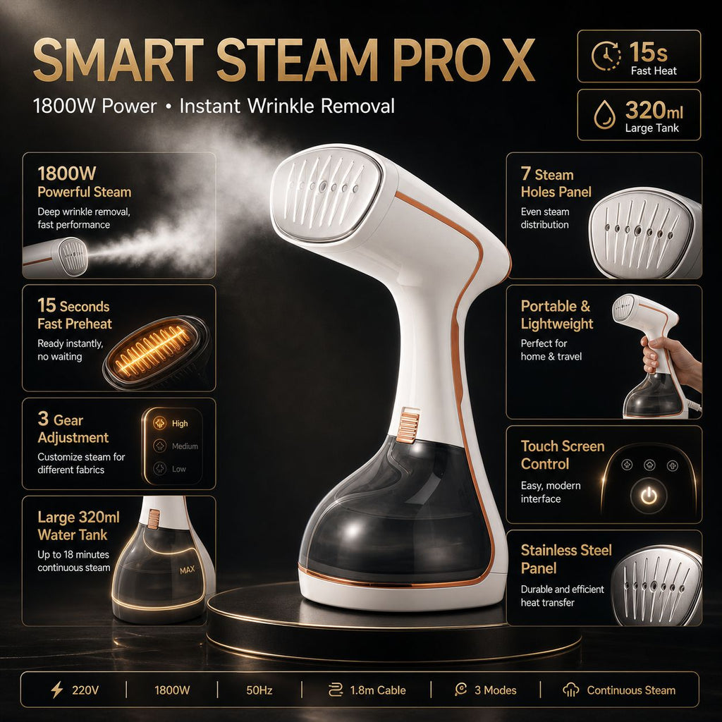 Portable Steam Iron | 1800W Fast-Heat | Nexovibe