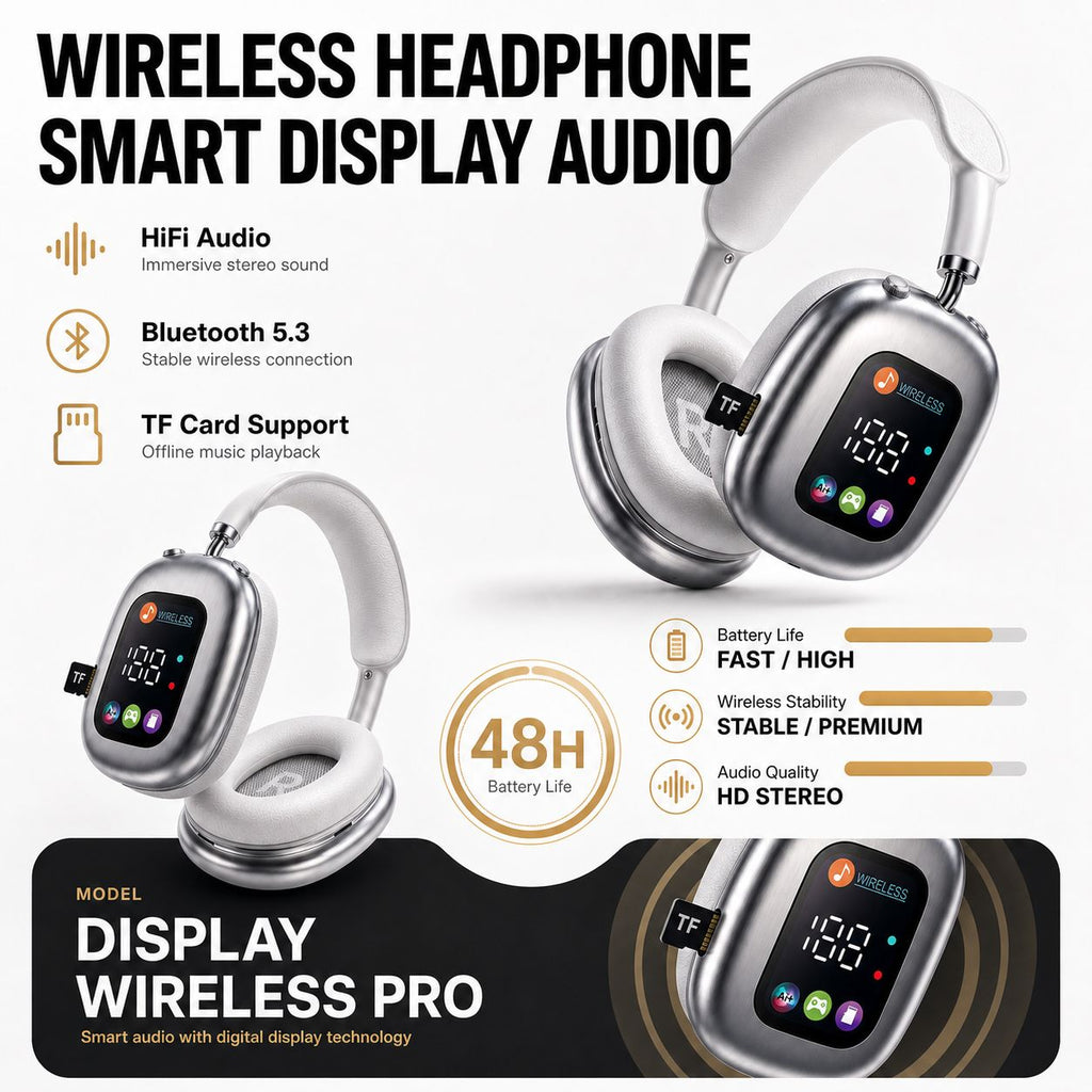 Wireless Headphones with Display | Nexovibe