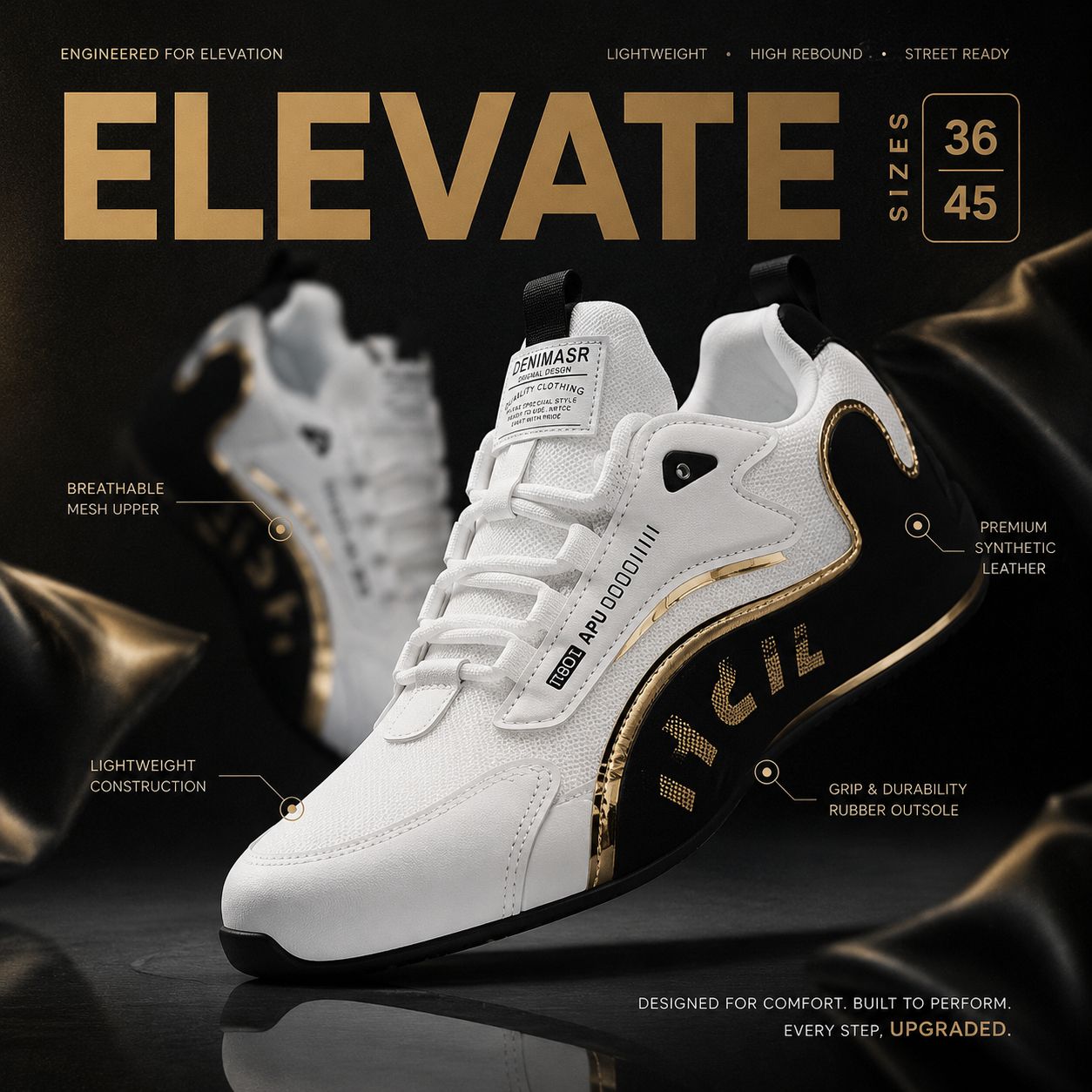 Height Boost Casual Sneakers | Nexovibe