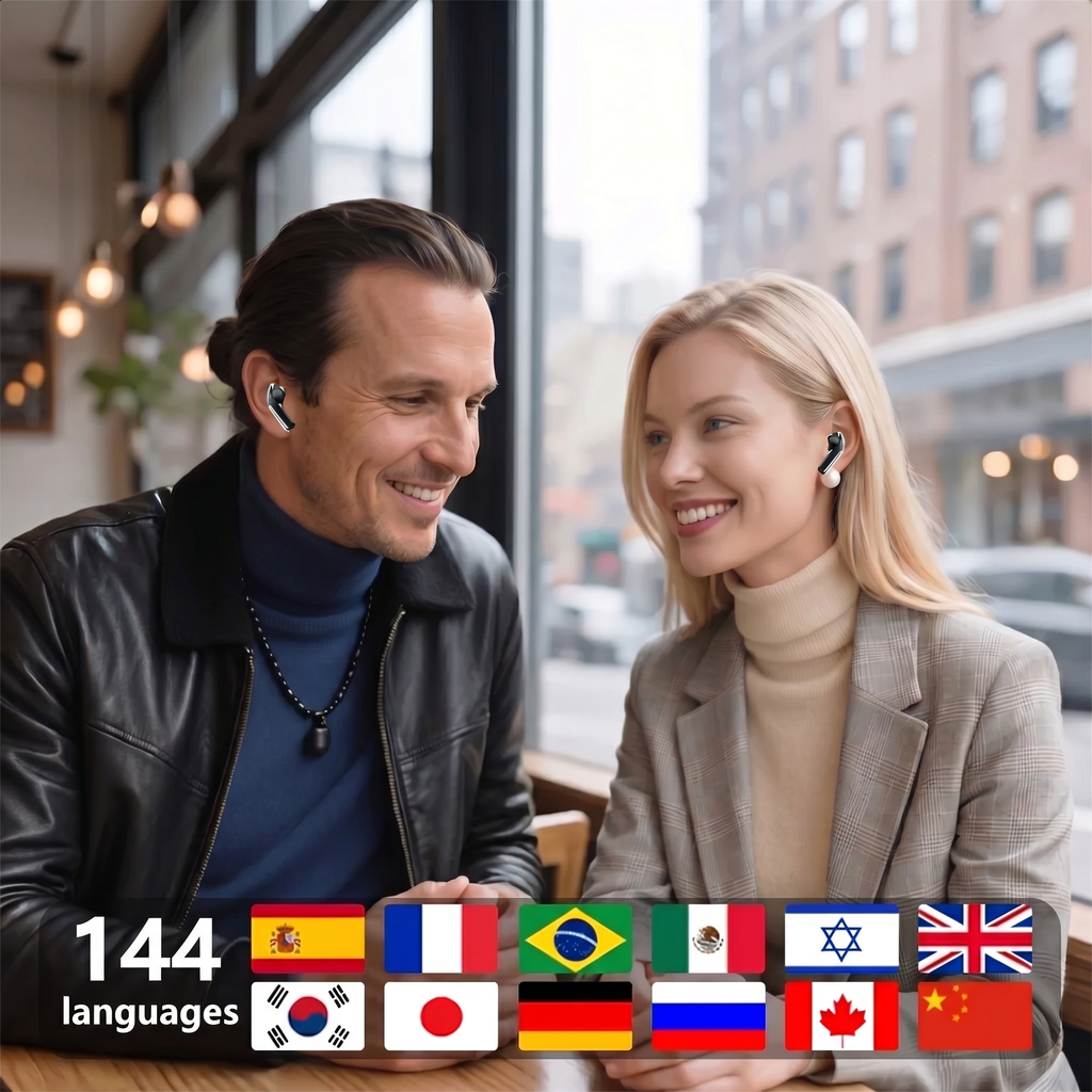 Real-Time Translation Earbuds | 144 Languages | Nexovibe