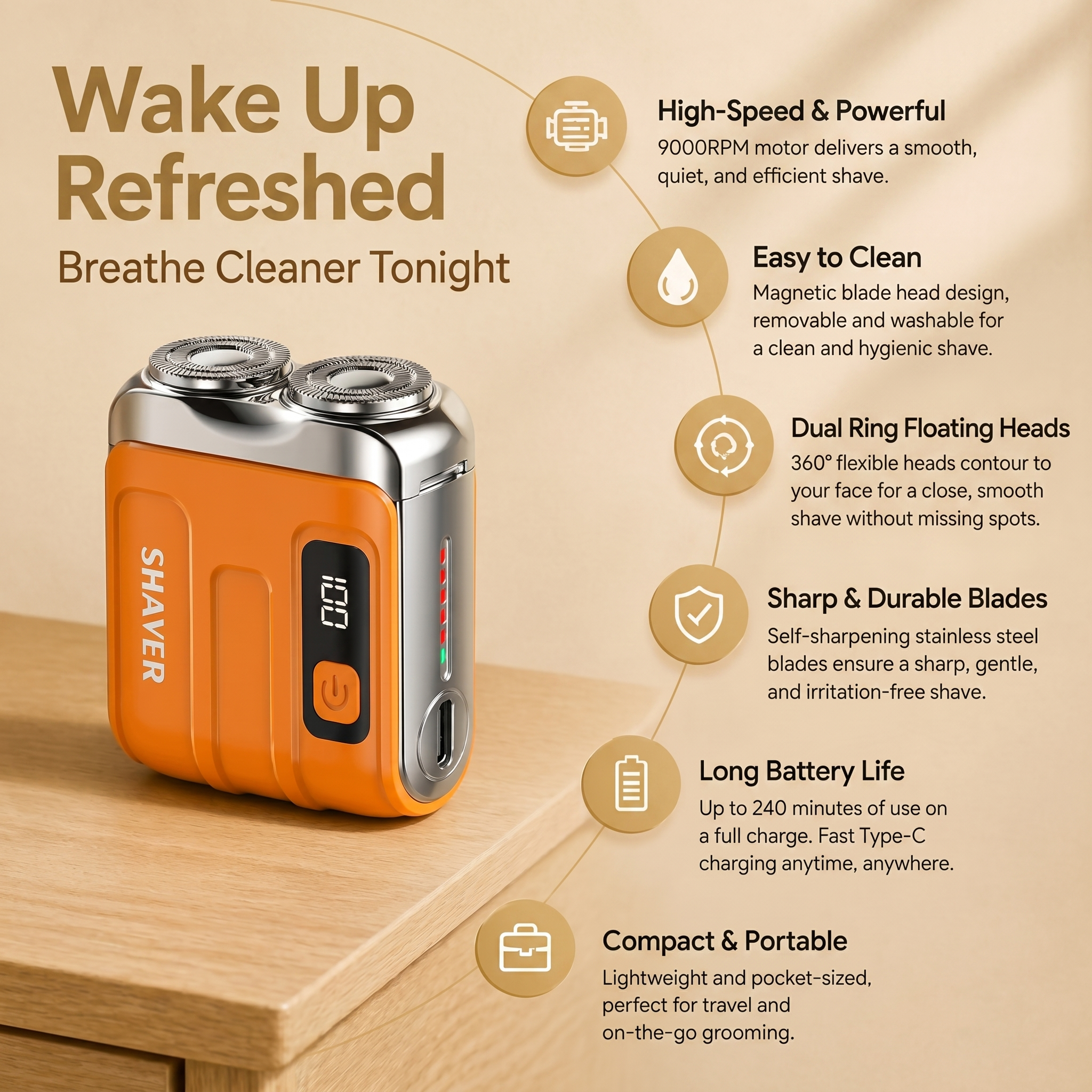 Mini Pocket Shaver | 60-Min Battery + Digital Display | Nexovibe